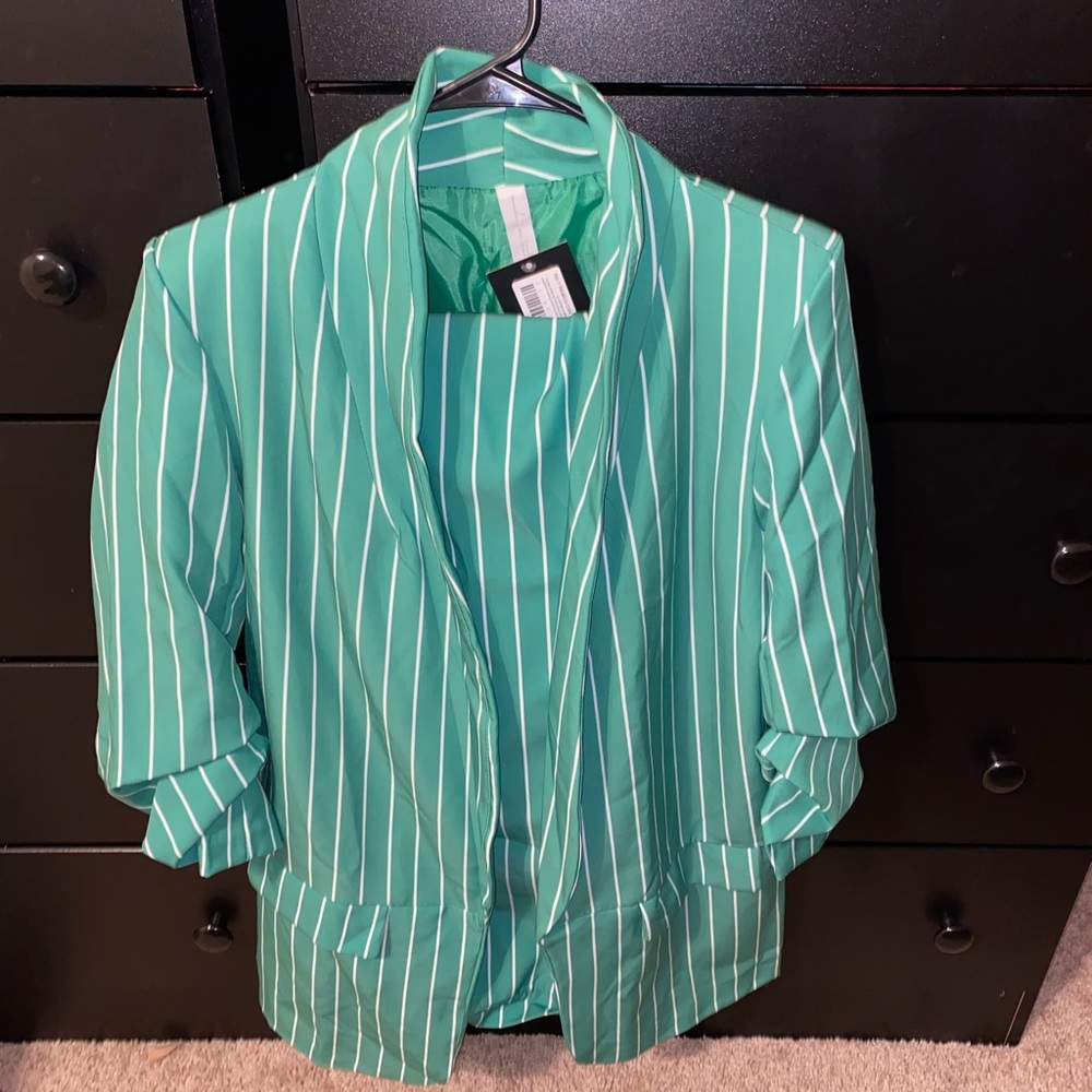 Pinstripe suit pants and jacket